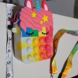 Pink and Yellow Cartoon Animal Bag with Pop-It Feature